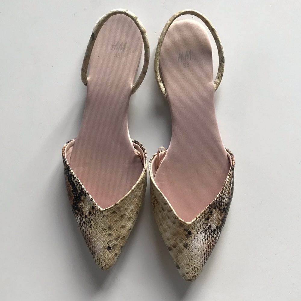 Faux Snakeskin Flats